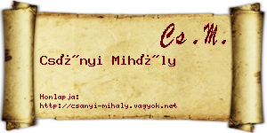 Csányi Mihály névjegykártya