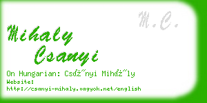 mihaly csanyi business card